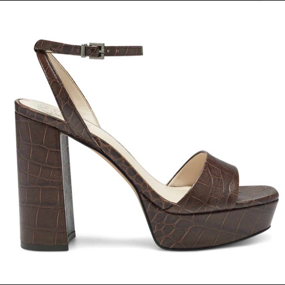 Vince Camuto Chastin Platform Sandal in Brown Croc